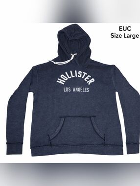 Hollister Gray Pullover Hoodie with White Logo